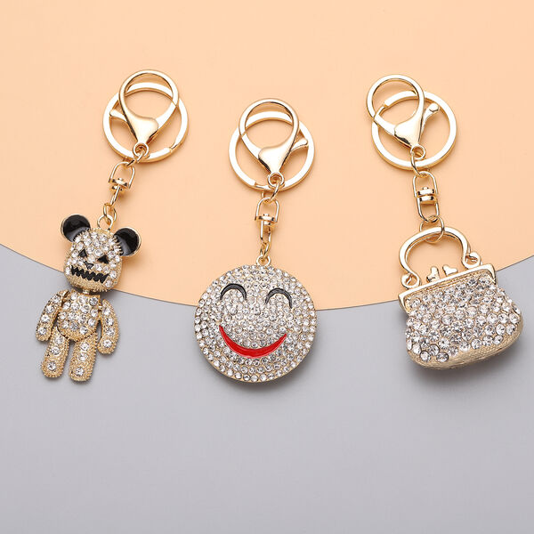 3er-Set, wei&szlig;e Kristall-Schl&uuml;sselanh&auml;nger - 2,10 ct. image number 1