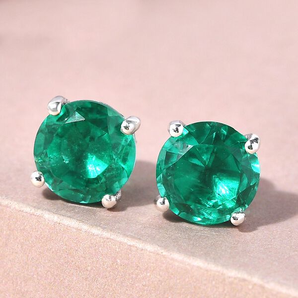 Smaragd-Triplett-Quarz Ohrringe, 925 Silber platiniert ca. 4,74 ct image number 2