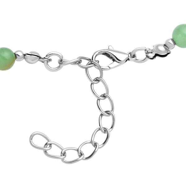 Gr&uuml;ne Aventurin-Halskette, ca. 45+5 cm, silberfarben, ca. 165,00 ct image number 4