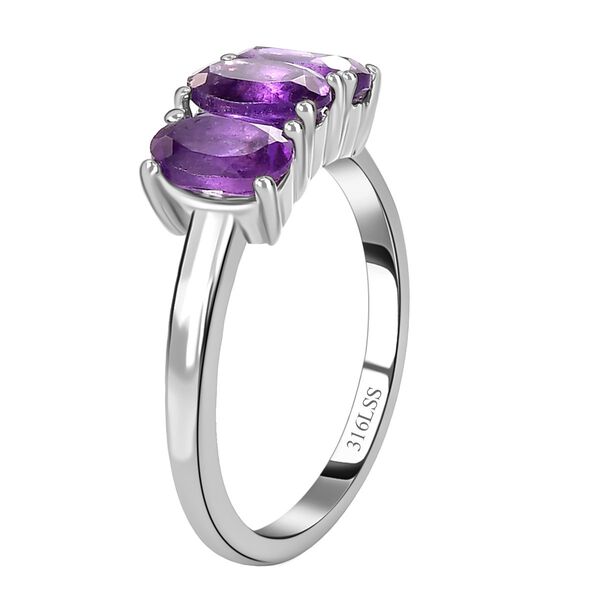 Afrikanischer Amethyst Ring, Edelstahl (Gr&ouml;&szlig;e 16.00) ca. 1,24 ct image number 5