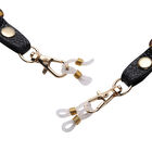 Brillenkette mit 100% Lederband, Leopardenmuster, Schwarz und Gold image number 2