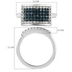 Blauer und Weißer Diamant Ring 925 Silber platiniert  ca. 0,33 ct image number 6