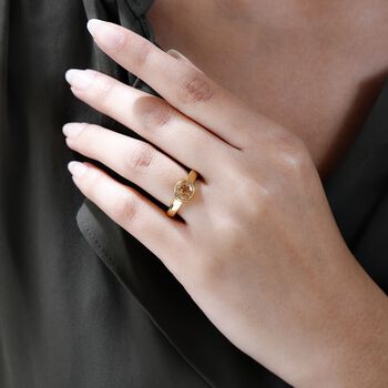 Ceylon kaiserlicher Granat Ring, 925 Silber Gelbgold Vermeil (Gr&ouml;&szlig;e 19.00) ca. 1.62 ct