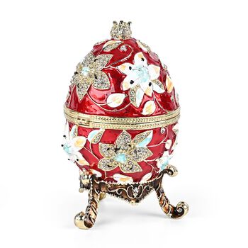 Handgemachte Ei-f&ouml;rmige Schmuckdose, Magnetverschluss, 9,5x9,5x18cm