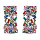 Mehrfarbiger Zirkonia Ohrringe 925 Silber rhodiniert