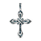 Blauer Diamant P Anhänger 925 Silber platiniert ca. 0,50 ct. image number 0