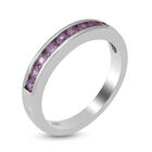 Rosa Saphir Half Eternity Band Ring 925 Silber Platin-Überzug image number 2