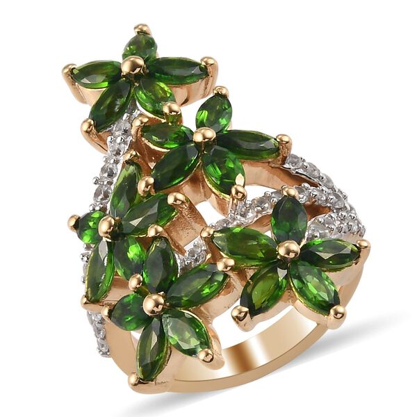 Nat&uuml;rlicher Chromdiopsid und Zirkon-Ring - 4,13 ct. image number 4