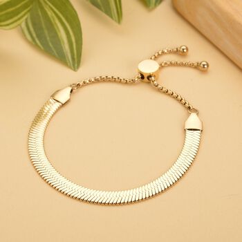 Seidige Fischgr&auml;ten-Gliederarmband, 18cm