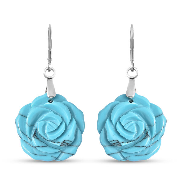 Blauer Howlit Ohrhänger Edelstahl ca. 22,00 ct  image number 0