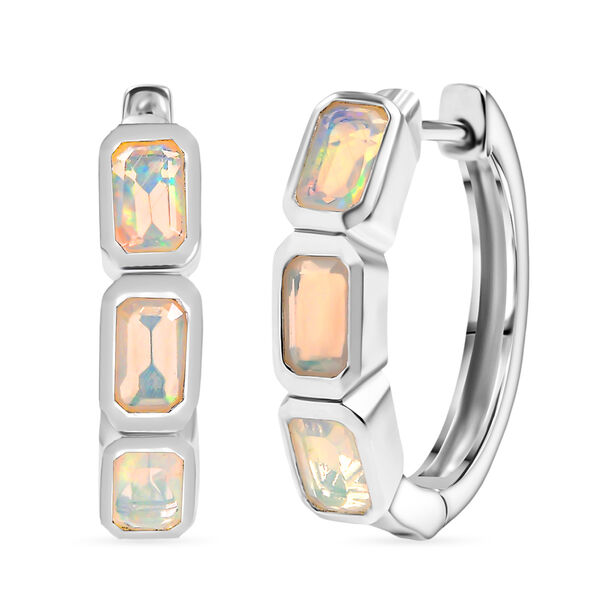 D'Joy AA Nat&uuml;rlicher, &auml;thiopischer Welo Opal Ohrringe 925 Silber platiniert ca. 1.34 ct