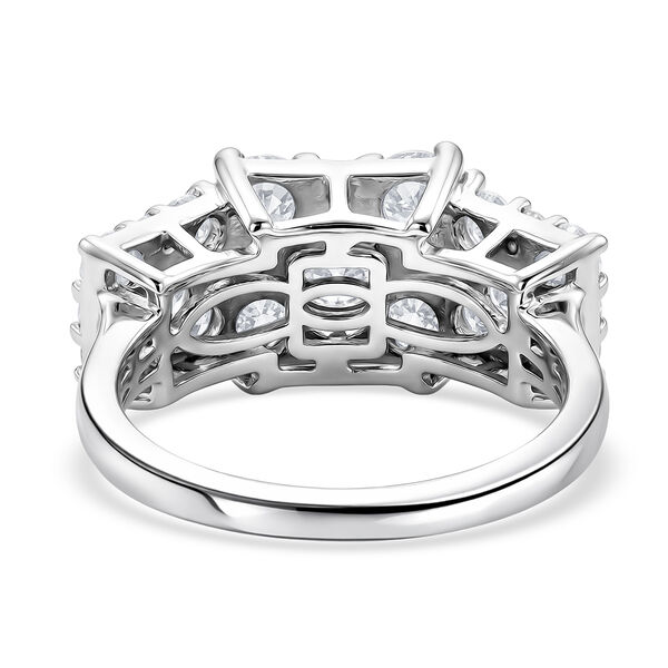 LUSTRO STELLA Hergestellt mit ZIRKONIA Cluster-Ring 925 Silber Platin-&Uuml;berzug image number 5