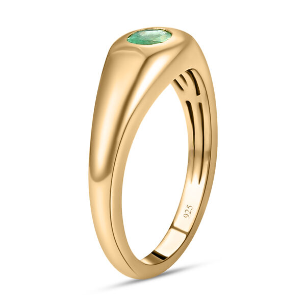 AA &Auml;thiopischer Smaragd-Ring, 925 Silber Gelbgold Vermeil  ca. 0,33 ct image number 5