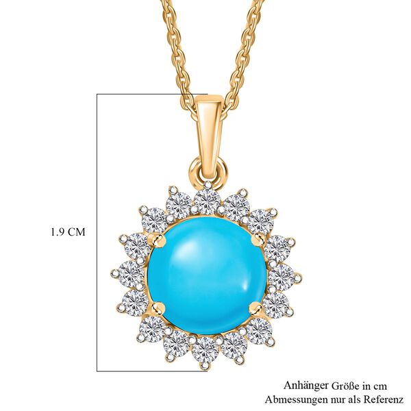 D’Joy AA Sleeping Beauty Türkis und Zirkon Ring und Anhänger mit 45cm Kette image number 7