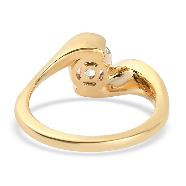 LUSTRO STELLA Hergestellt mit ZIRKONIA Solitär Ring 925 Silber 585 Vergoldet (Größe 16.00) ca. 1,63 ct image number 6