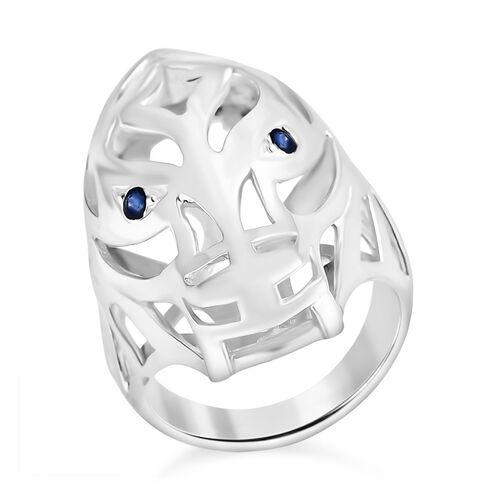 Blauer Saphir Ring 925 Silber (Größe 18.00) ca. 0,16 ct image number 0