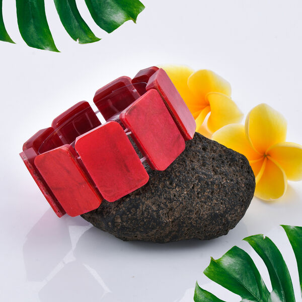 Royal Bali Kollektion - flexibles Schwamm-Korallen-Armband, ca. 19 cm image number 1