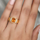 Madeira Citrin und Zirkon Ring 925 Silber vergoldet (Größe 17.00) ca. 2,03 ct image number 2