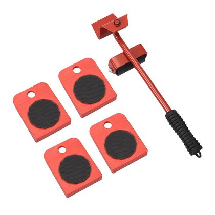 5er-Set Möbelroller, Größe: 7,8x10 cm und 7x34 cm, Rot