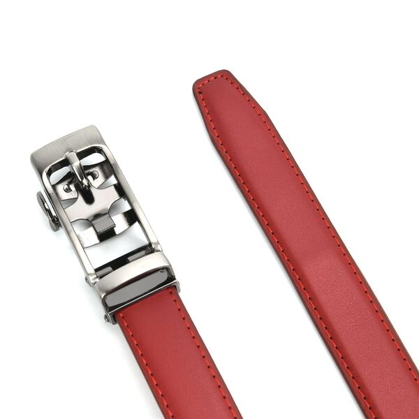Automatik-Schnallen Ledergürtel, Rot image number 10