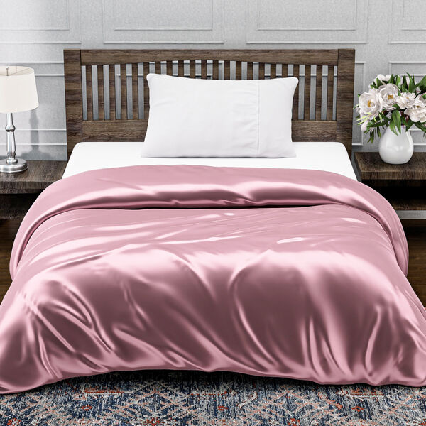 Serenity Night - Steppdecke aus 100% Maulbeerseide, 350gsm, Rosa