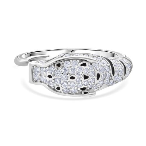 LUSTRO STELLA - Grüner Zirkonia, Weißer Zirkonia Ring 925 Silber rhodiniert (Größe 17.00) image number 0