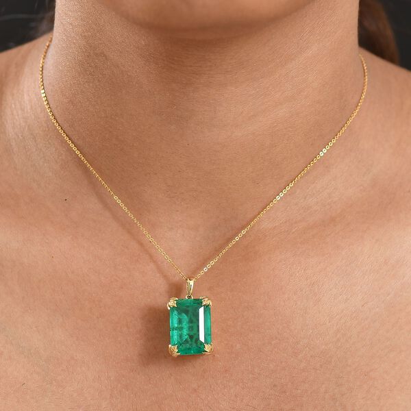 D'Joy Smaragd Triplett Quarz Anh&auml;nger - 18,56 ct. image number 3