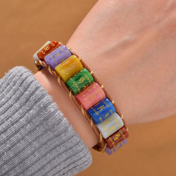 Mehrfarbig Jade Armband Flexibel cm ca. 235.00 ct image number 2