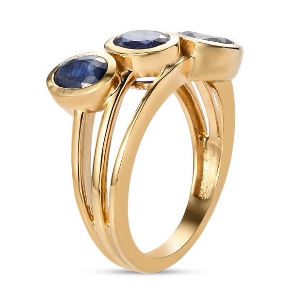 Masoala Saphir Trilogie-Ring, 925 Silber vergoldet, 1,77 ct. image number 5