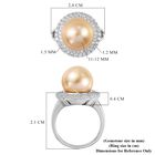 Royal Bali Kollektion - Südsee Perle und Zirkon Ring 925 Silber platiniert  ca. 0,70 ct image number 5