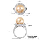 Royal Bali Kollektion - Südsee Perle und Zirkon Ring 925 Silber platiniert  ca. 0,70 ct image number 5
