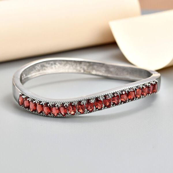 Nat&uuml;rliche Mosambik Granat Armreif ca. 19 cm Edelstahl ca. 10.24 ct image number 2