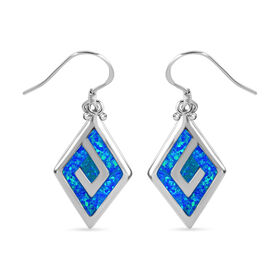 Synthetische Kristall blaue Opal-Ohrringe - 5 ct.