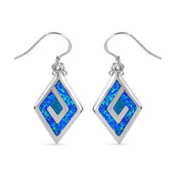 Synthetische Kristall blaue Opal-Ohrringe - 5 ct.