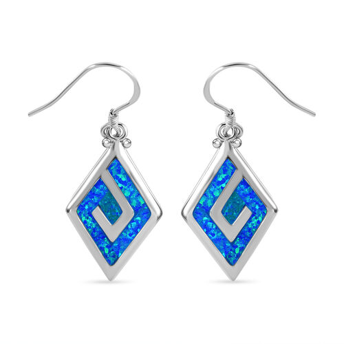 Synthetische Kristall blaue Opal-Ohrringe - 5 ct. image number 0