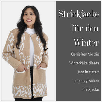 Cardigan Damen mit 2 Taschen, Cr&egrave;me