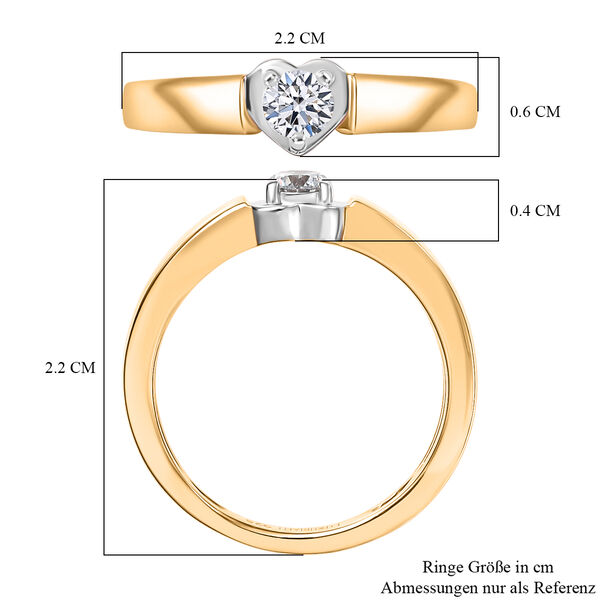 LUXURIANT SI-GH Labor Diamant Ring, 925 Silber rhodiniert und 750 Gelbgold Vermeil  - 0,20 ct. image number 6
