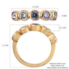 Tansanit 5 Stein Ring 925 Silber 585 Vergoldet image number 6