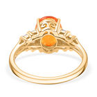 AAAA Mexikanischer Purpurroter Feueropal, Weißer Diamant Ring 585 Gold (Größe 18.00) ca. 1,47 ct image number 5