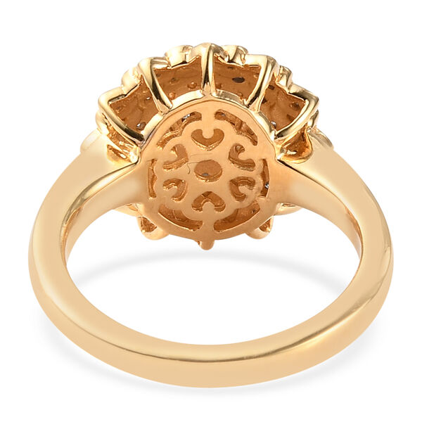 Wei&szlig;er Diamant P Ring 925 Silber Vermeil YG ca. 0,27 ct. image number 6