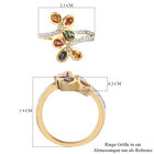 Mehrfarbiger Saphir und Zirkon Bypass-Ring, 925 Silber vergoldet (Größe 16.00) ca. 1,56 ct image number 6