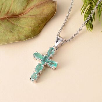 Smaragd Anh&auml;nger mit 50cm Kette - 1,25 ct.