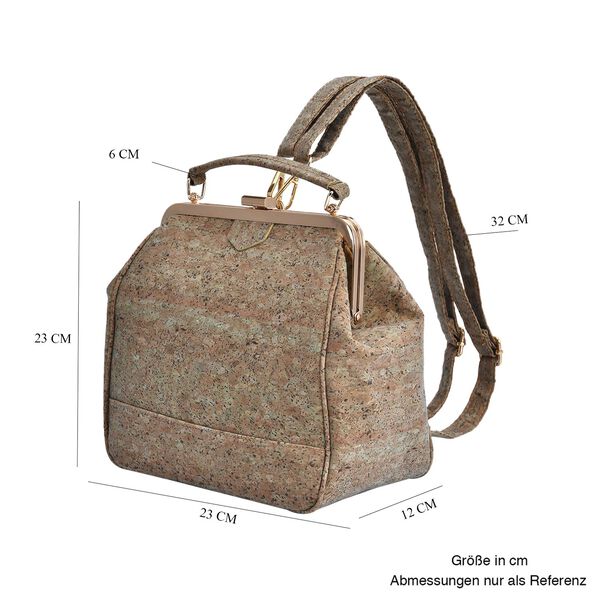 Rucksack aus Naturkork mit Schultergurt, Hellbraun image number 6