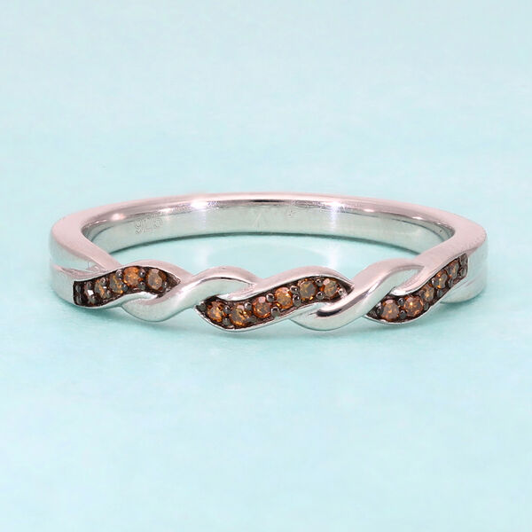 Roter Diamant Ring 925 Silber platiniert  ca. 0,10 ct image number 2