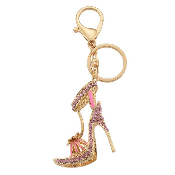 Mystischer Wei&szlig;er Kristall Schl&uuml;sselanh&auml;nger, emaillierte Legierung, goldfarben, Lebensbaum image number 5