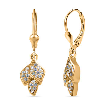 88 Facetten Moissanit Ohrringe, 925 Silber vergoldet ca. 0,42 ct