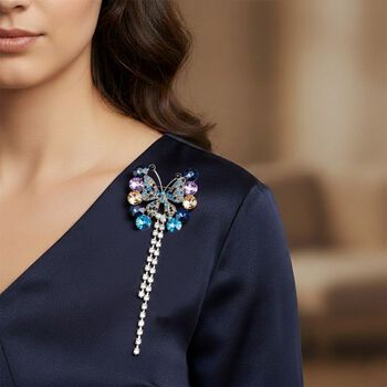 Mehrfarbiger Kristall Brosche