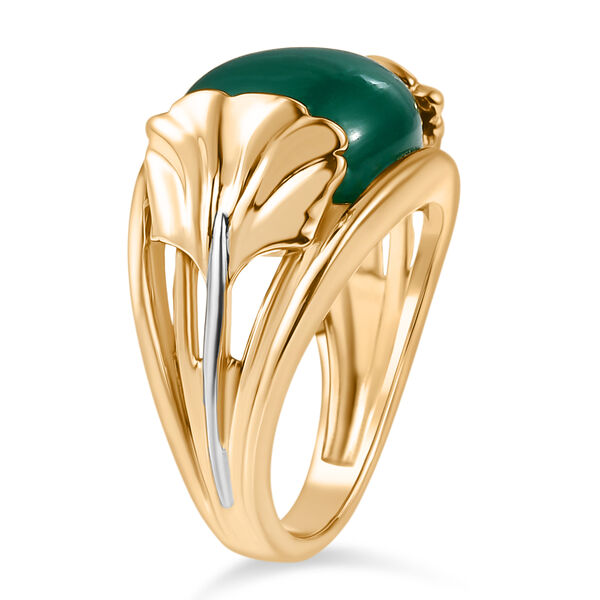 EVER TRUE Verde Onyx Ring Nickelfreies Messing Zweifarbige Beschichtung (Gr&ouml;&szlig;e 21.00) ca. 7,12 ct image number 4