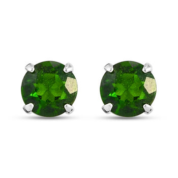 Nat&uuml;rliche Chromdiopsid-Ohrstecker, 925 Silber ca. 1,04 ct