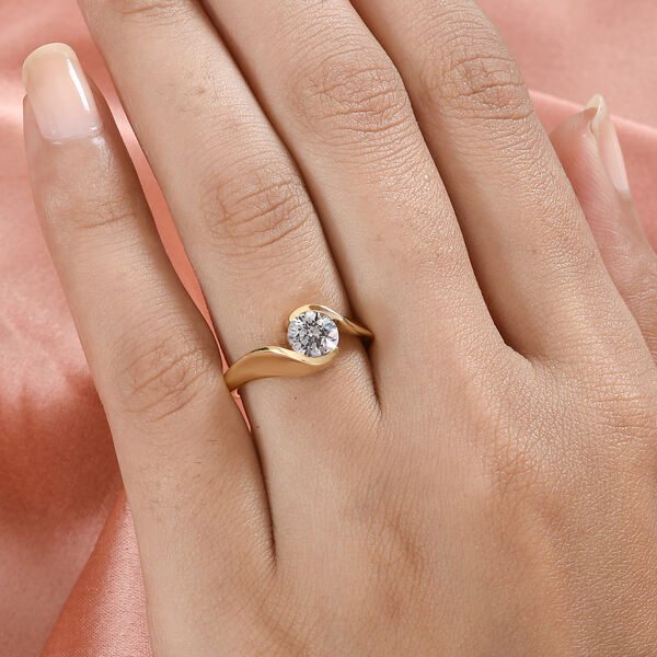 LUSTRO STELLA Hergestellt mit ZIRKONIA Solit&auml;r Ring 925 Silber 585 Vergoldet (Gr&ouml;&szlig;e 19.00) ca. 1,63 ct image number 3